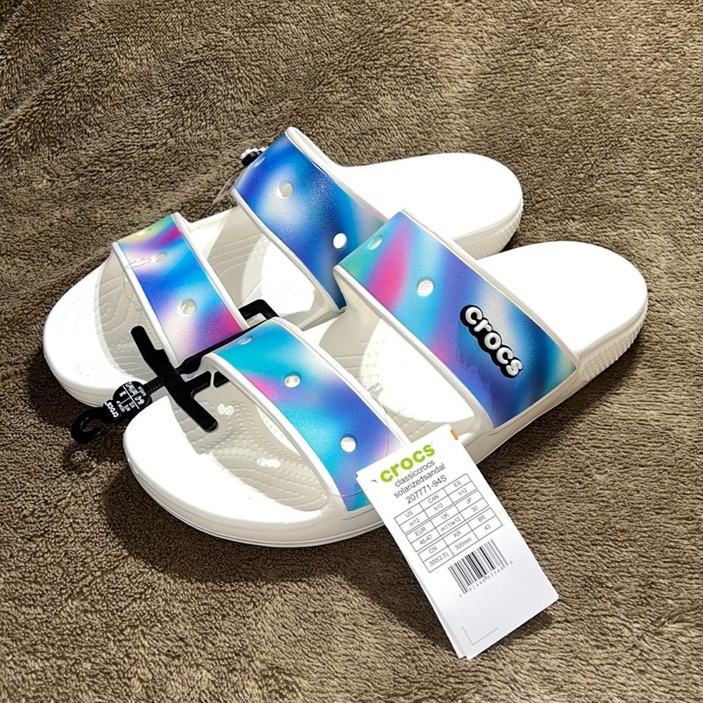 Classic Crocs Solarized Sandals Shoes Men’s Size 12 NWT, NWOB Jibbitz Charms